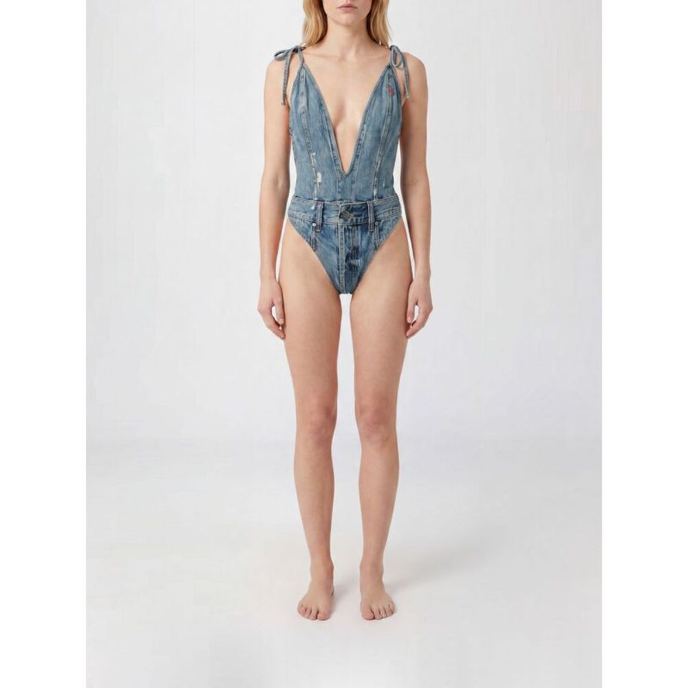 Diesel Women Diesel Abstract Print Deep V-Neck One-Piece Swimsuit In Nylon